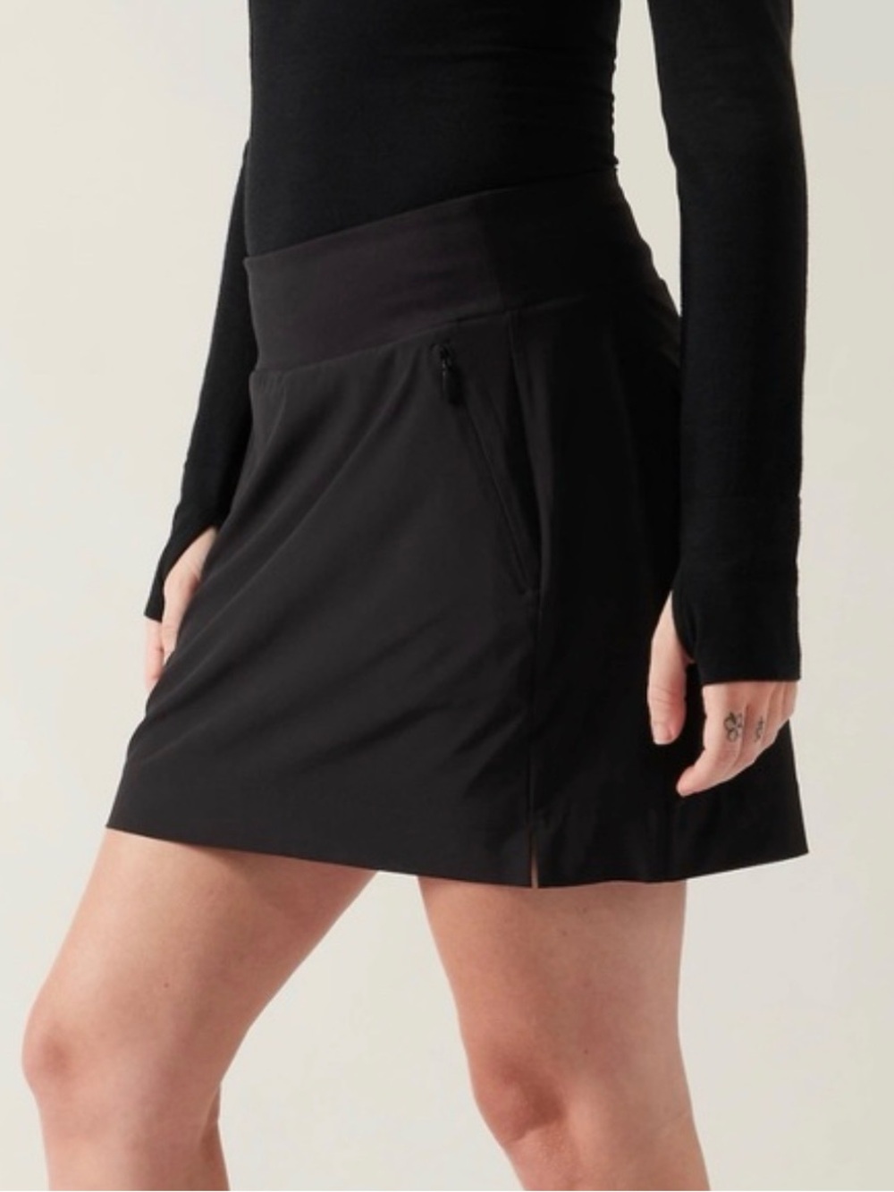 Athleta Black Soho Skort with Zippered Pockets - Size 12